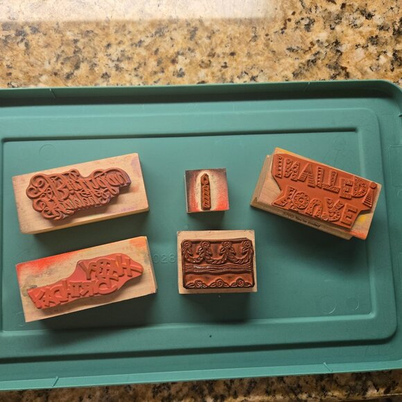 Set of 5 Birthday Themed Rubber Stamps - Picture 9 of 10